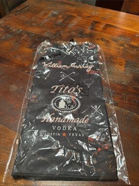 Tito's / William Murray Handmade Vodka Black Promotional Golf Towel